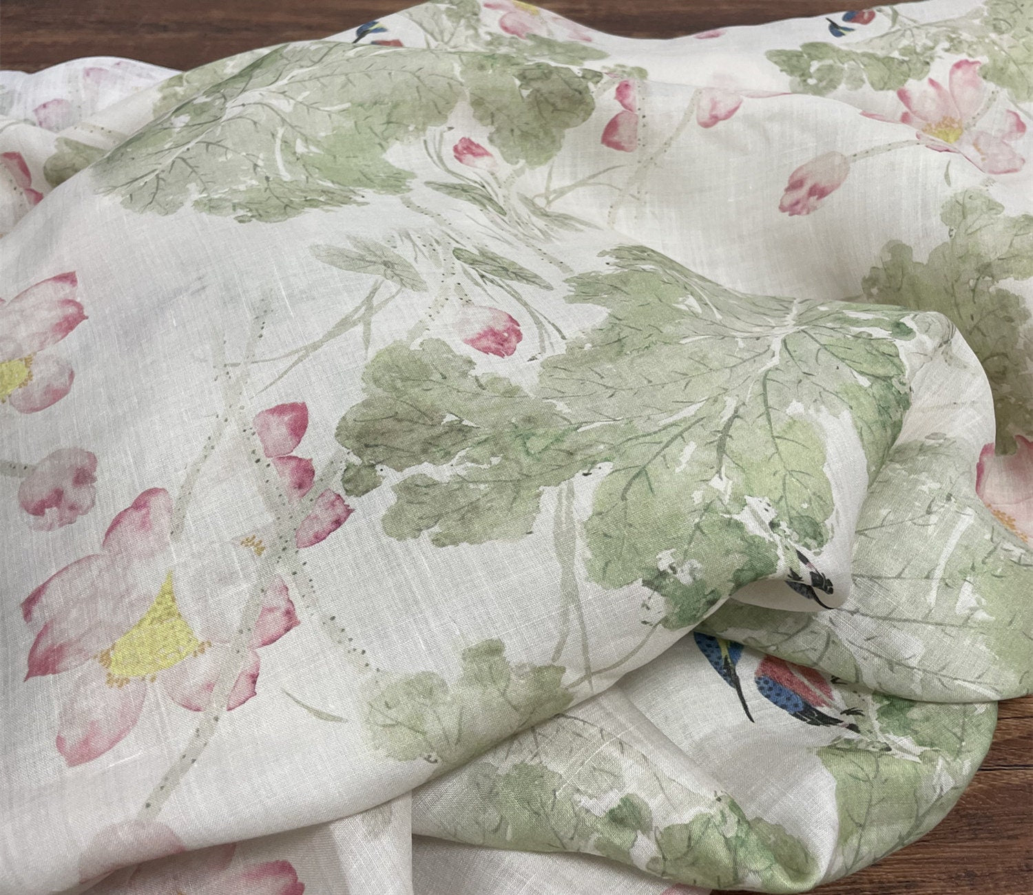 CHAXIANG - Digital Printing 42 Thread Count Ramie Fabric - 140cm wide by the Yard