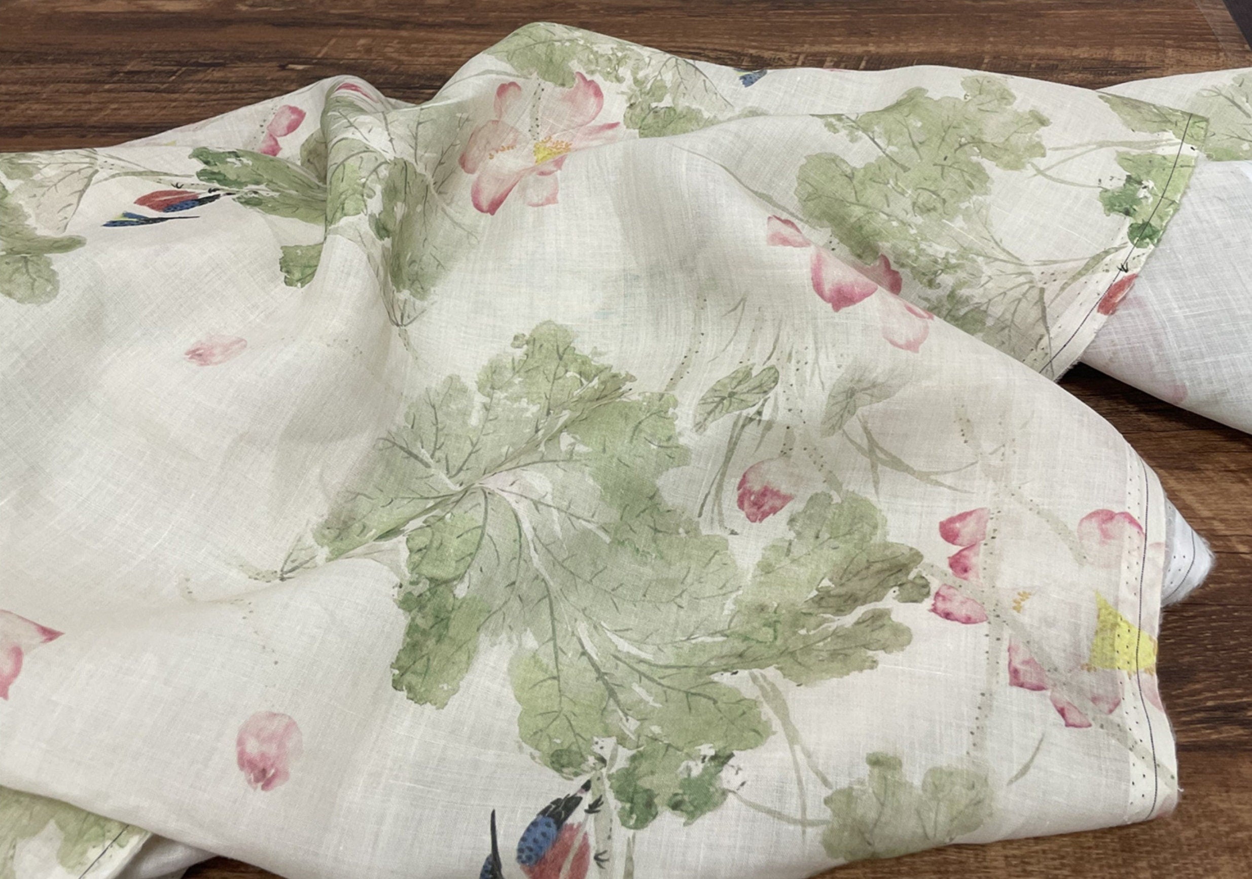 CHAXIANG - Digital Printing 42 Thread Count Ramie Fabric - 140cm wide by the Yard