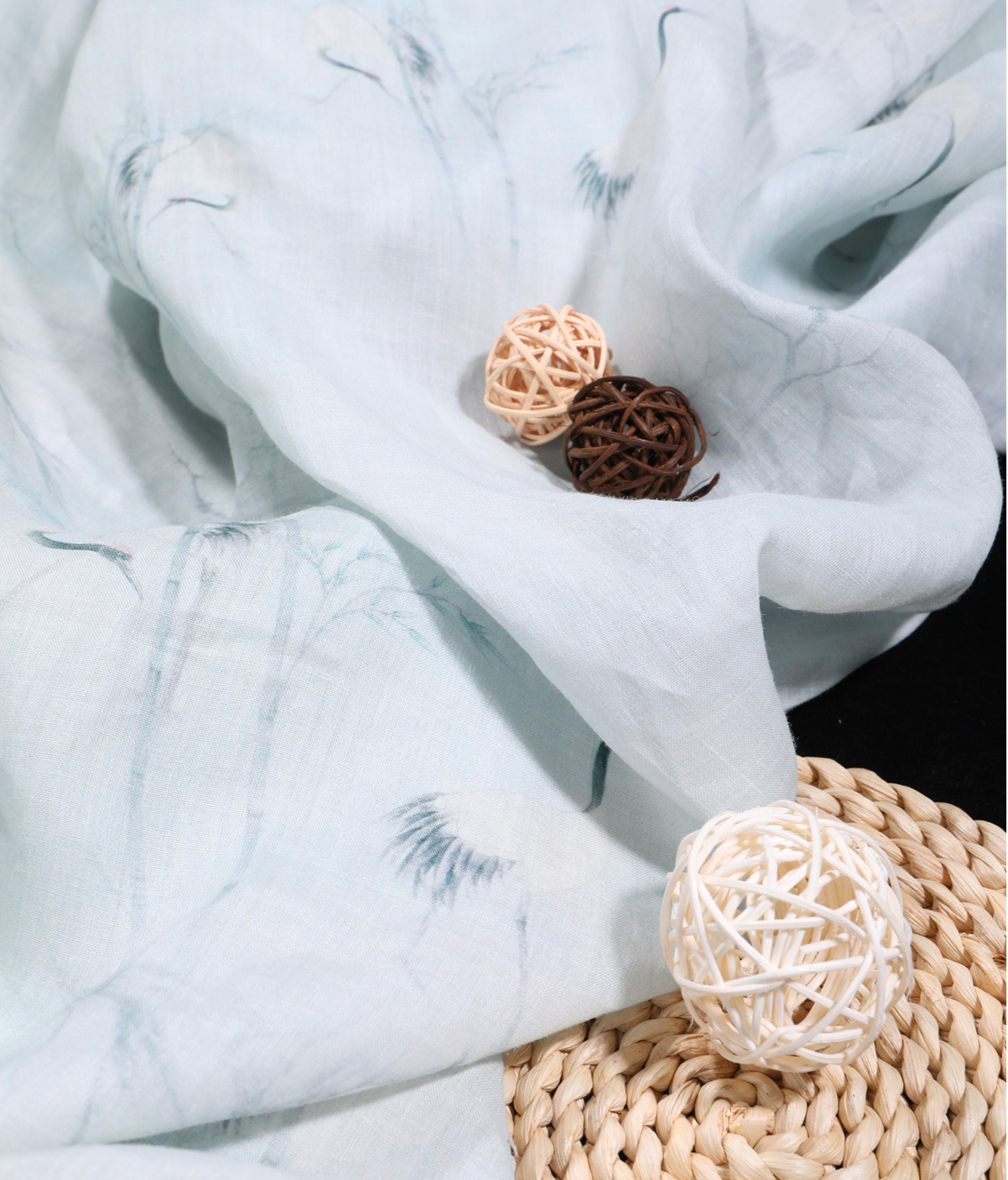 YUANSHAN - Digital Printing 42 Thread Count Ramie Fabric - 140cm wide by the Yard