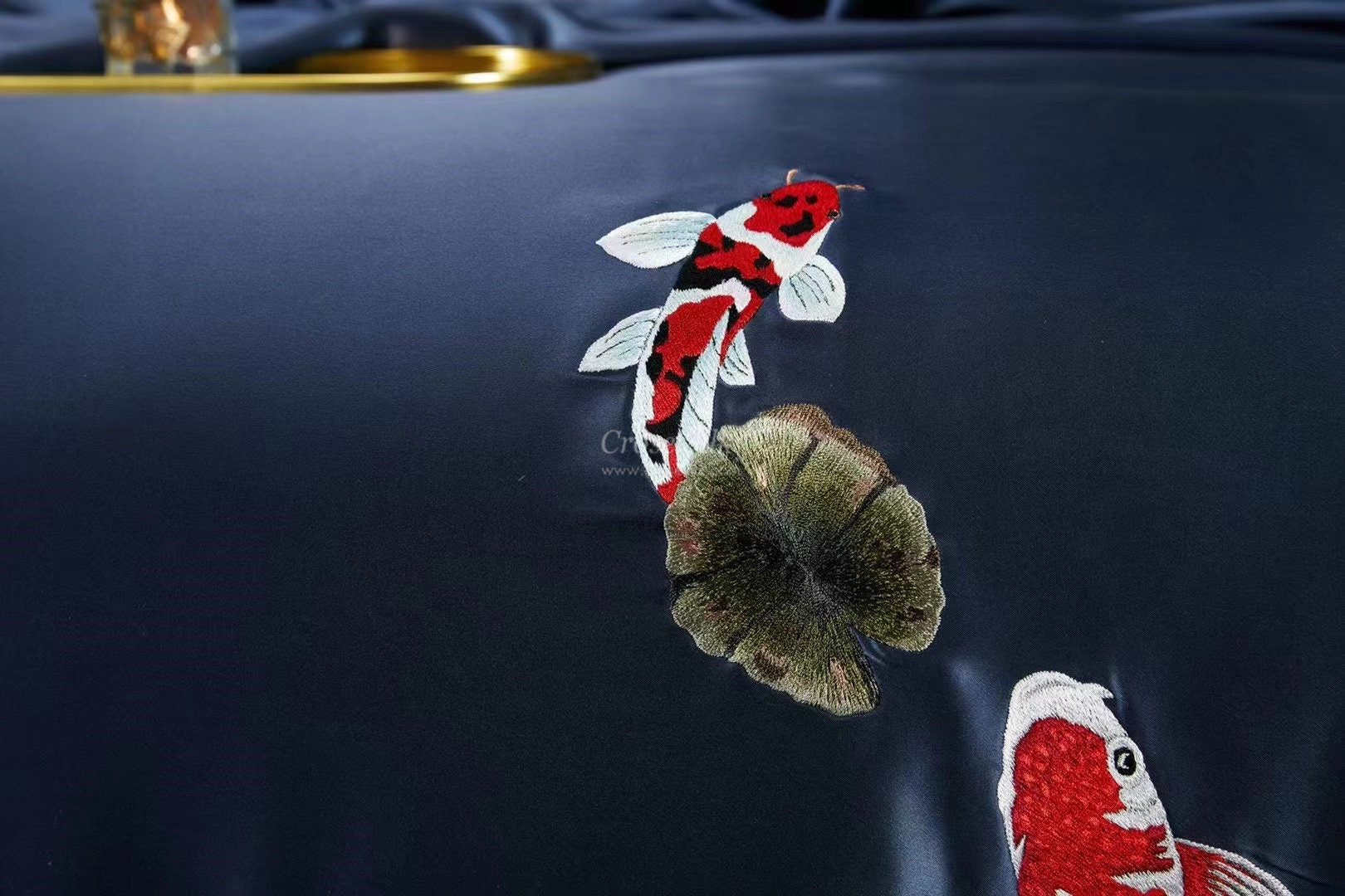 OCEANA EMBROIDERY - 25 Momme 100% Mulberry Silk Bedding Set 4 pieces