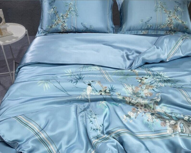 XI QUE - 16 Momme 100% Silk Bedding 4pcs Suite