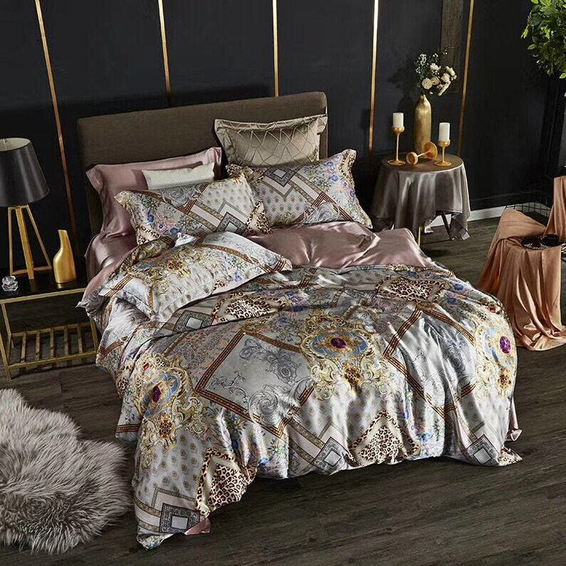 DIAMONDS - 16 Momme 100% Silk Bedding 4pcs Suite