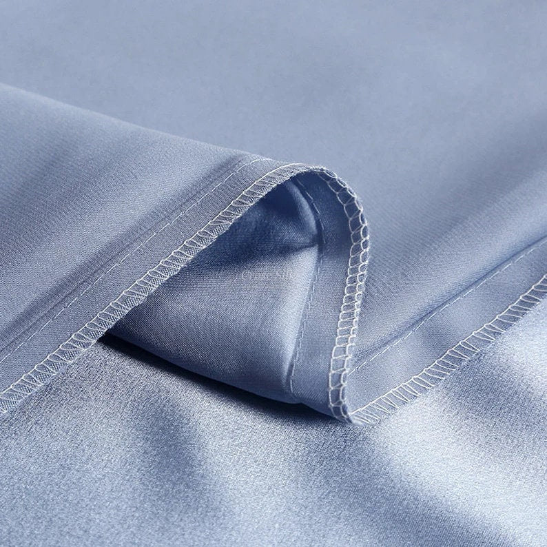 SOFT BLUE - 16 Momme 100% Silk Bedding 4pcs Suite