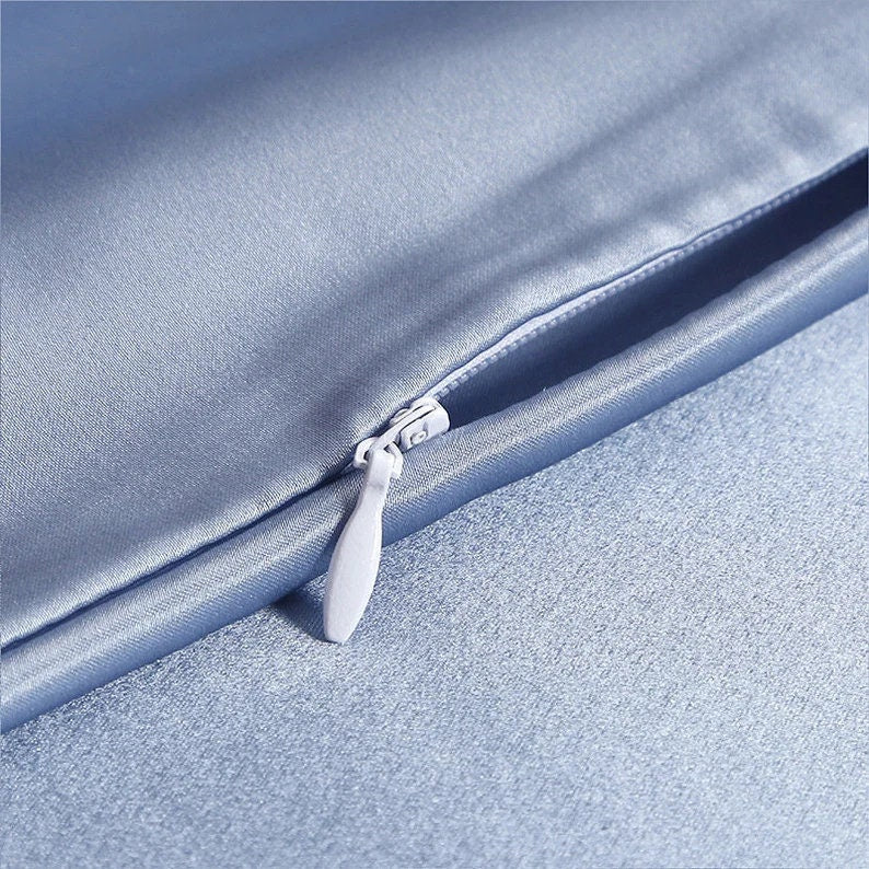SOFT BLUE - 16 Momme 100% Silk Bedding 4pcs Suite