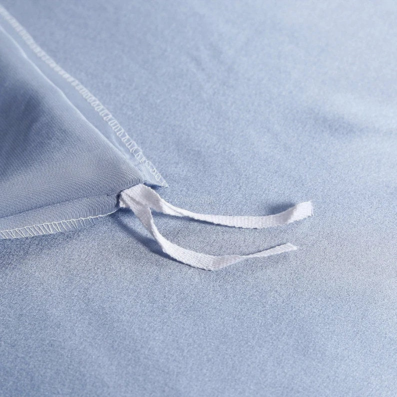 SOFT BLUE - 16 Momme 100% Silk Bedding 4pcs Suite
