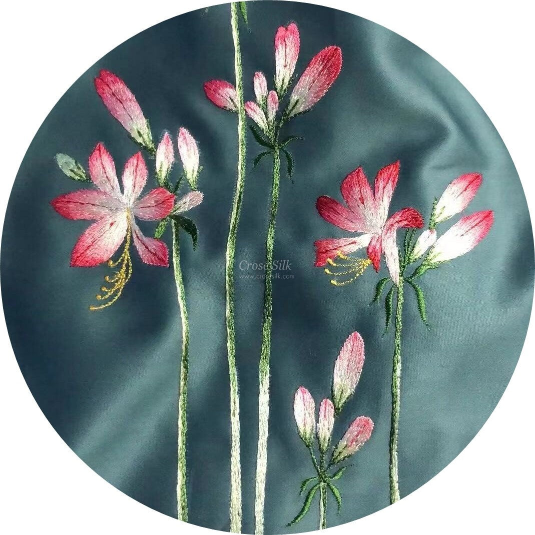 AS WISHES EMBROIDERY - 25 Momme 100% Mulberry Silk Bedding Set 4 pieces