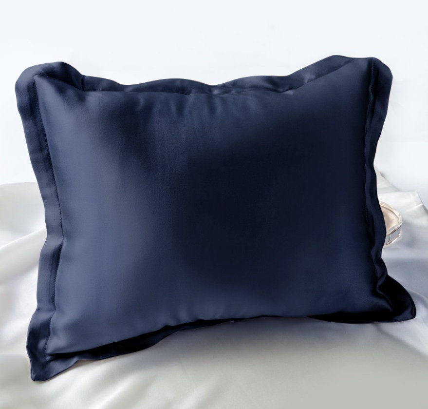PILLOW CASE 100% silk OXFORD with 1" flange - body pillow genuine silk pillowcase Anti-wrinkle Queen King Standard sizes body cover