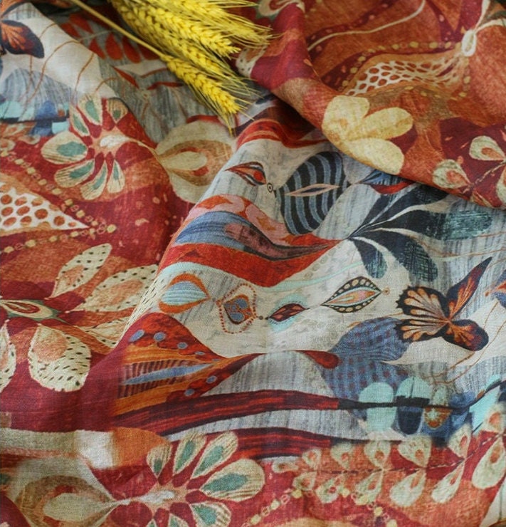 DXIAH - Digital Printing 42 Thread Count Ramie Fabric - 145cm wide by the Yard