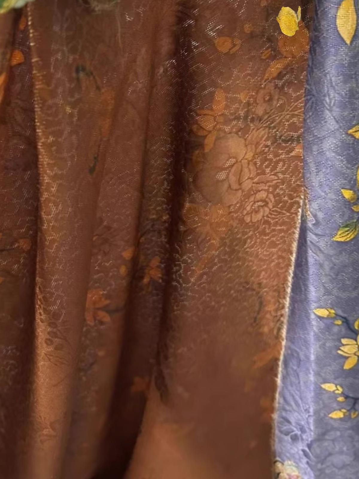 HLXAYUZI - Handmade 25 Momme HUALUO Jacquard Mud Silk Fabric (Openwork texture) - 110cm by the Yard