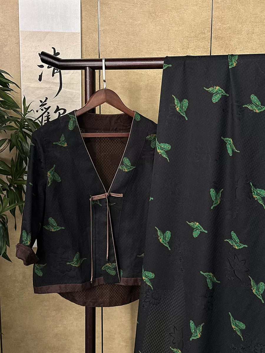 XYLHD - Plant dyed HongYunSha Silk fabric, Openwork HUALUO, 26 momme 110cm wide by the Yard