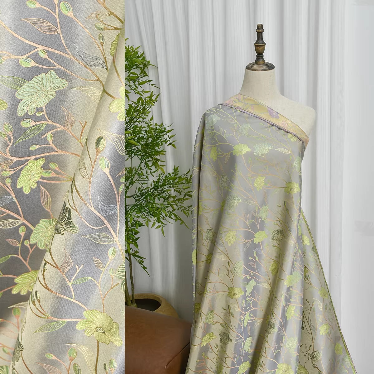 XYLDXSJ 初夏 - Gilt-Thread Song Brocade 织金宋锦, 38 momme 140cm wide by the yard