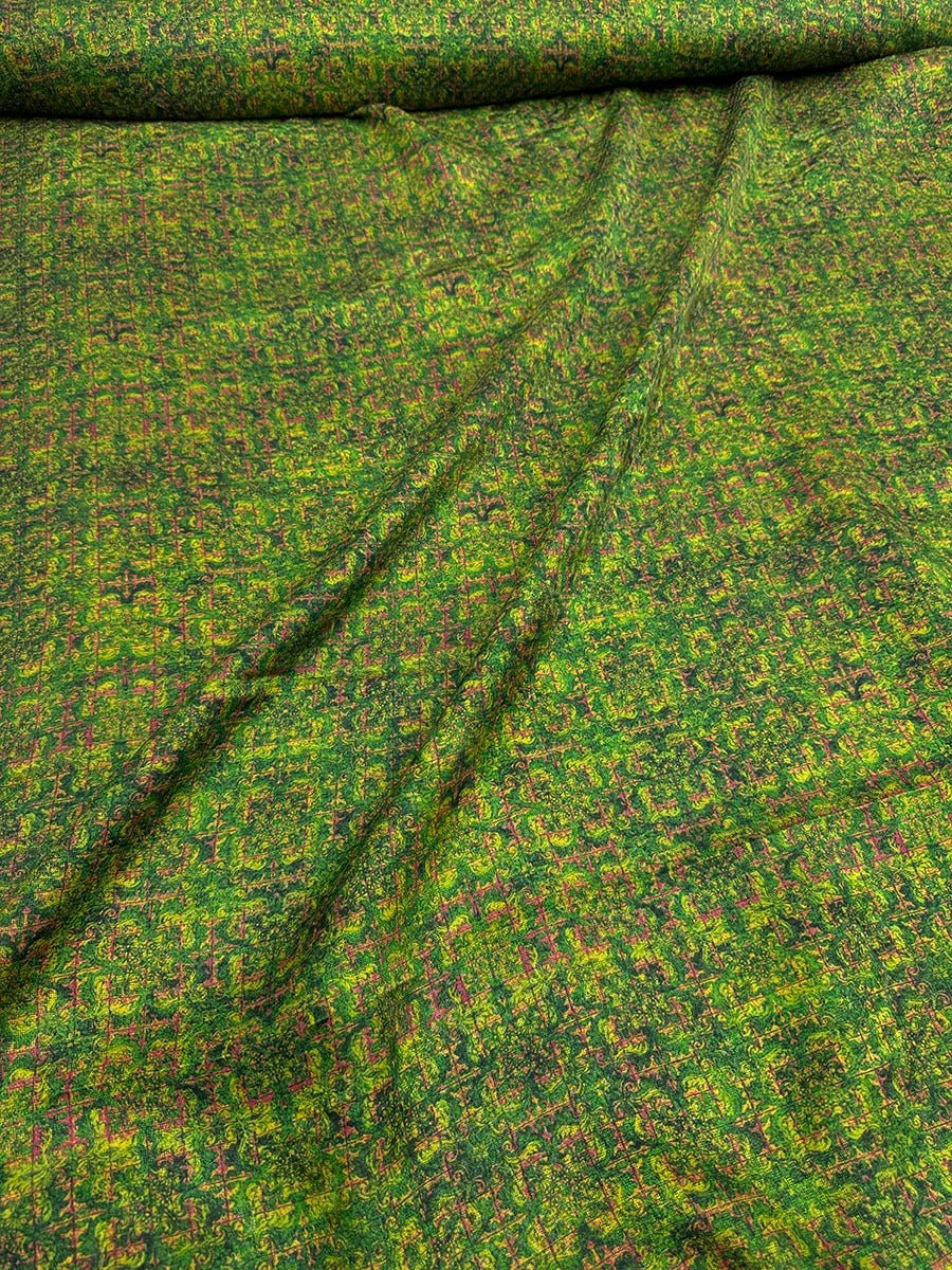 XYGZW - Plant dyed HongYunSha Silk fabric, Openwork HUALUO, 25 momme 110cm wide by the Yard