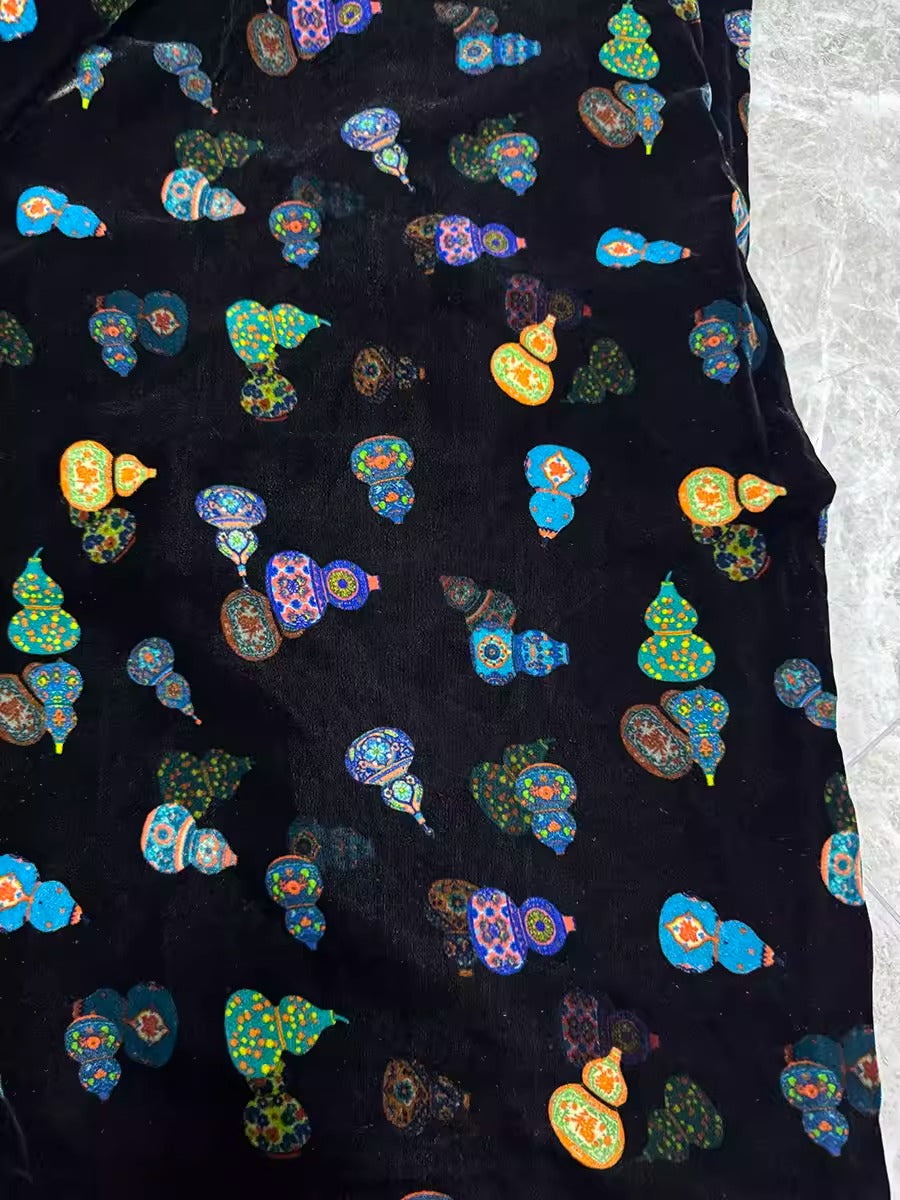 XYYHSR026 - Print Silk Velvet Fabric, 140cm wide by the Yard