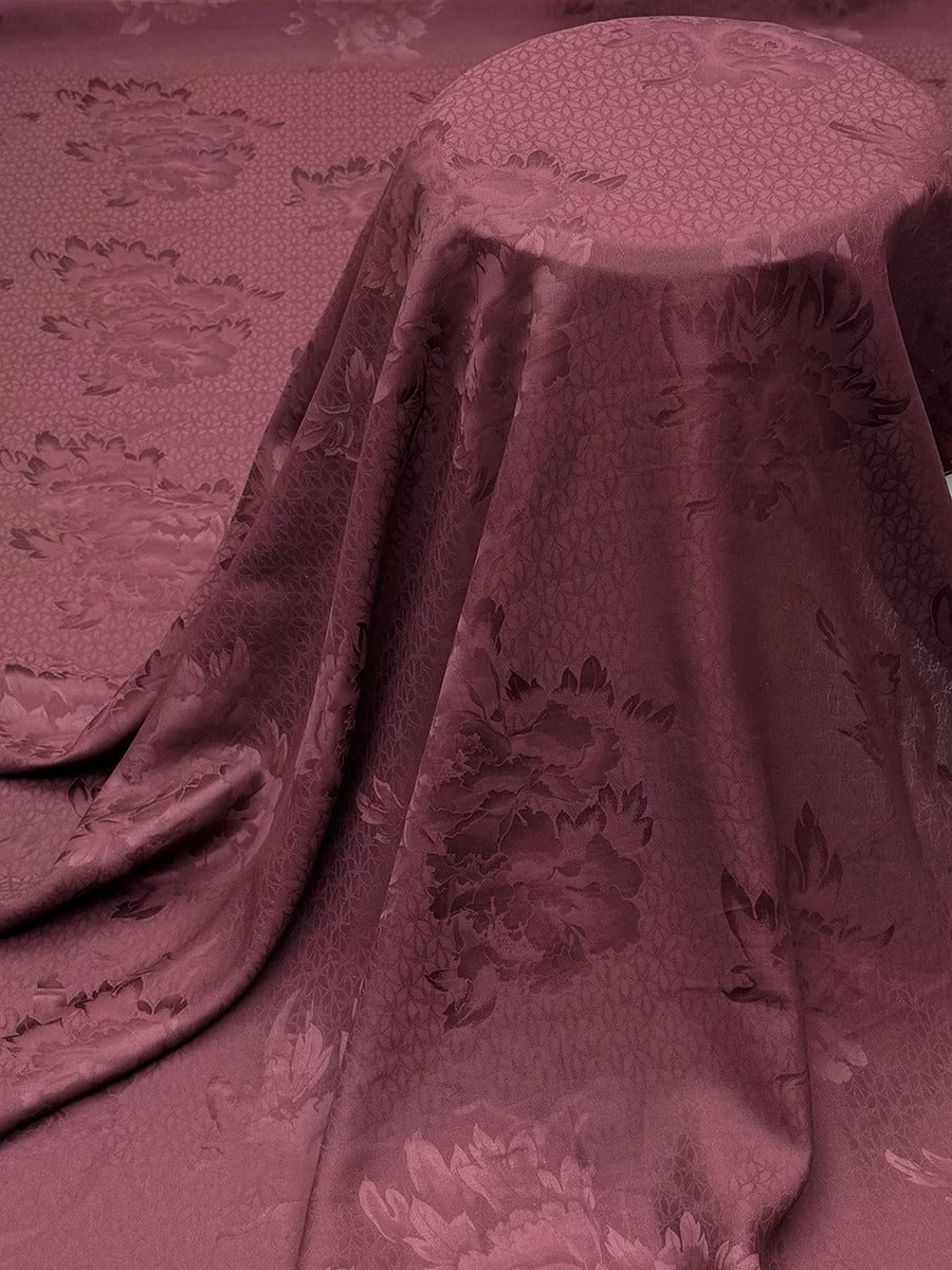 XYAWMD - Plant dyed HongYunSha Silk fabric, Openwork HUALUO, 25 momme 110cm wide by the Yard