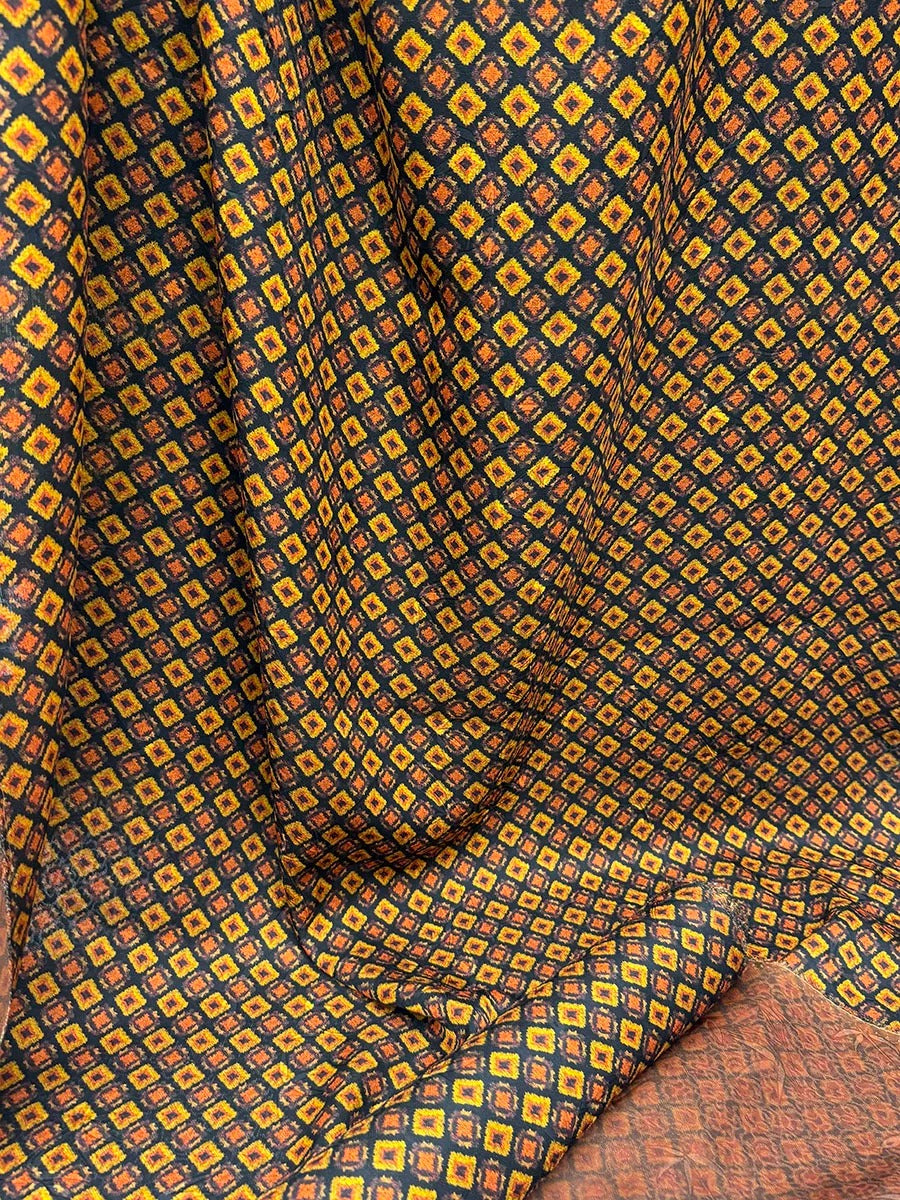XYGZ - Plant dyed HongYunSha Silk fabric, Openwork HUALUO, 25 momme 110cm wide by the Yard