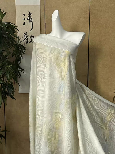 XYLN052 - Leno silk fabric with beautiful prints, 114cm wide by the yard