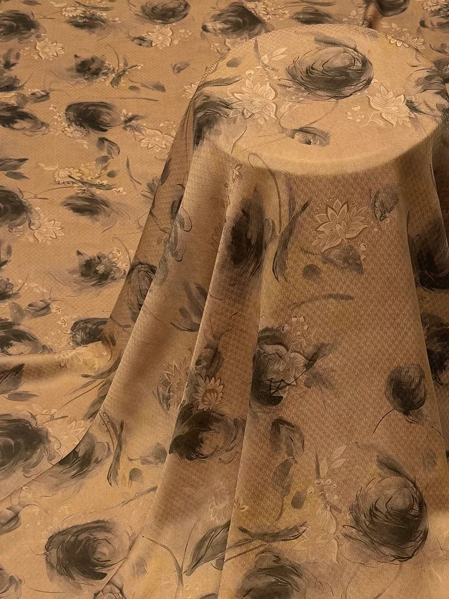 XYYYMG - Plant dyed HongYunSha Silk fabric, Openwork HUALUO, 25 momme 110cm wide by the Yard