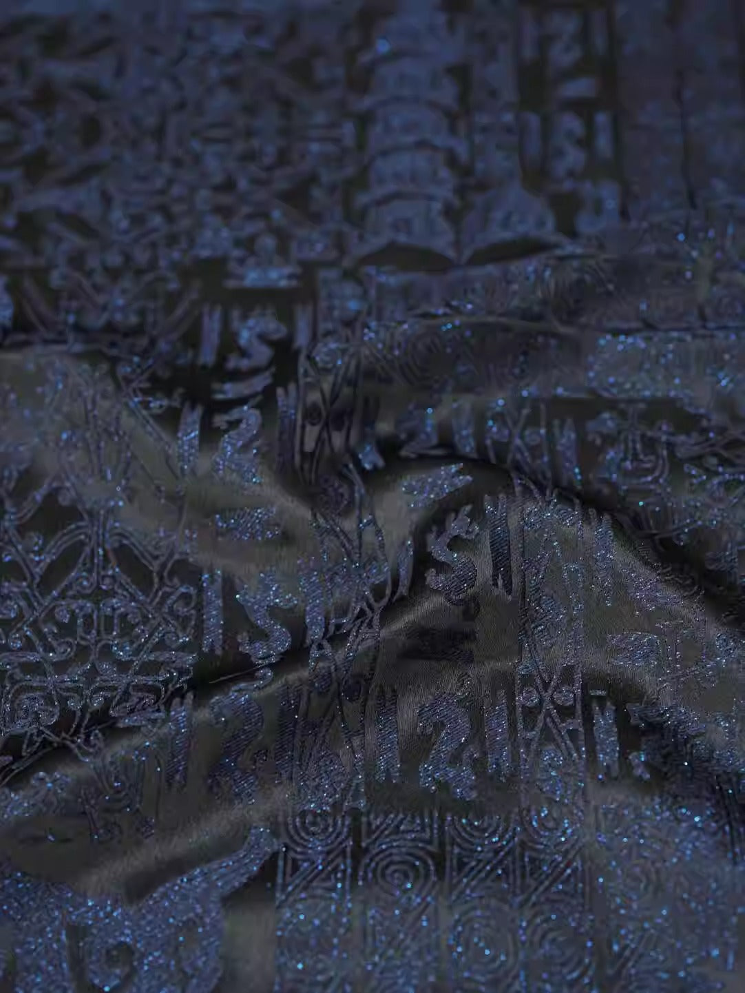 SJKSM019 - Jacquard silk wool blend fabric,140cm wide by the yard