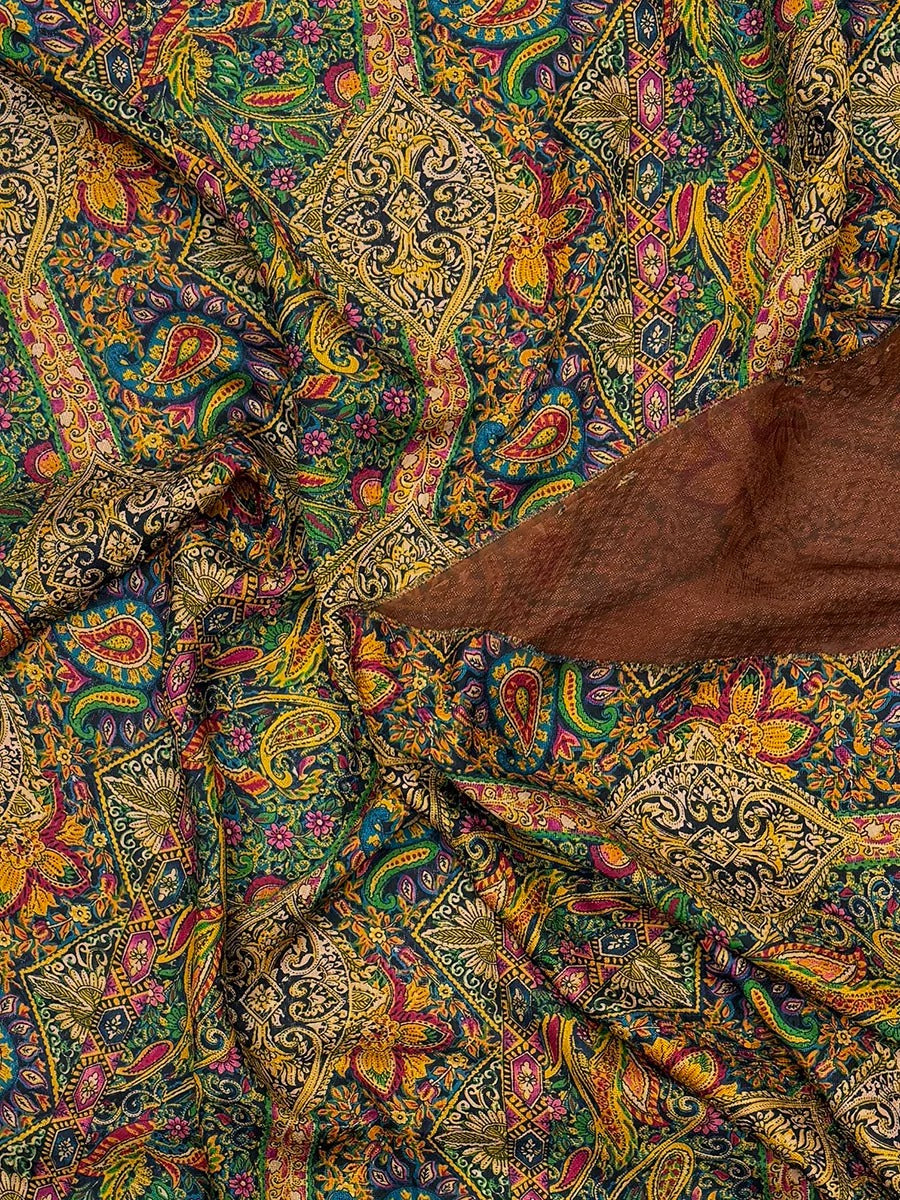 XYCSTY - Plant dyed HongYunSha Silk fabric, Openwork HUALUO, 25 momme 110cm wide by the Yard