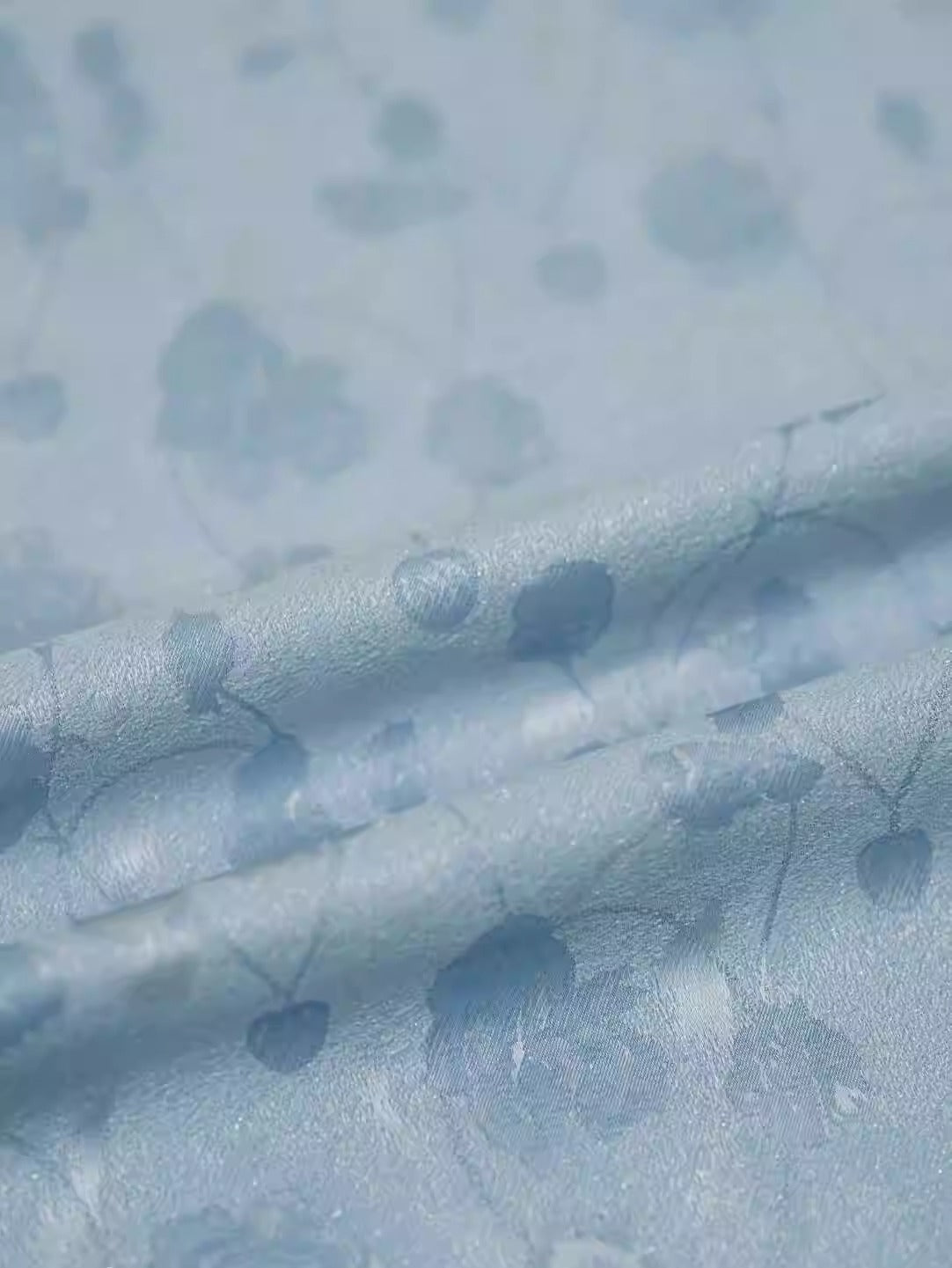 SJKSM018- Jacquard silk wool blend fabric,wathet, 140cm wide by the yard