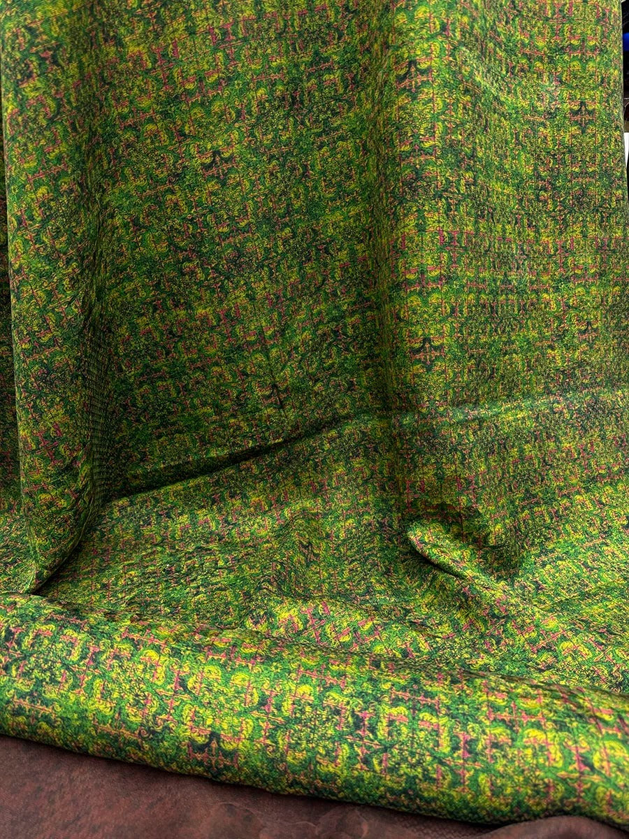 XYGZW - Plant dyed HongYunSha Silk fabric, Openwork HUALUO, 25 momme 110cm wide by the Yard