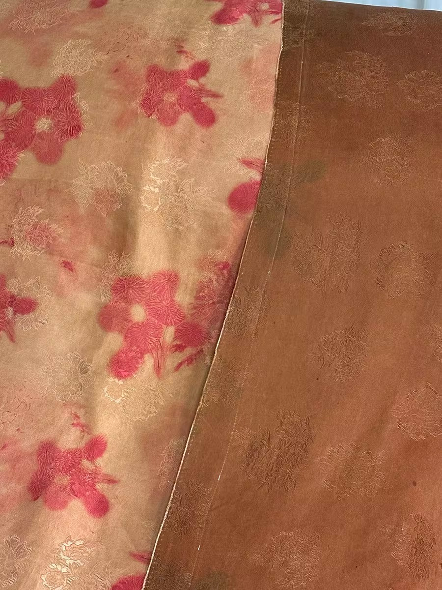 XYHYS 提花缎花萝- Jacquard HUALUO Hongyunsha silk fabric, 25 momme openwork texture, 110cm by the Yard
