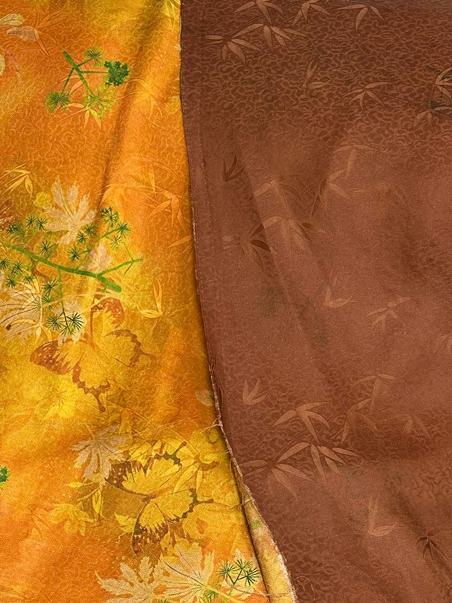 XYJSHDH - Plant dyed HongYunSha Silk fabric, Openwork HUALUO, 26 momme 110cm wide by the Yard