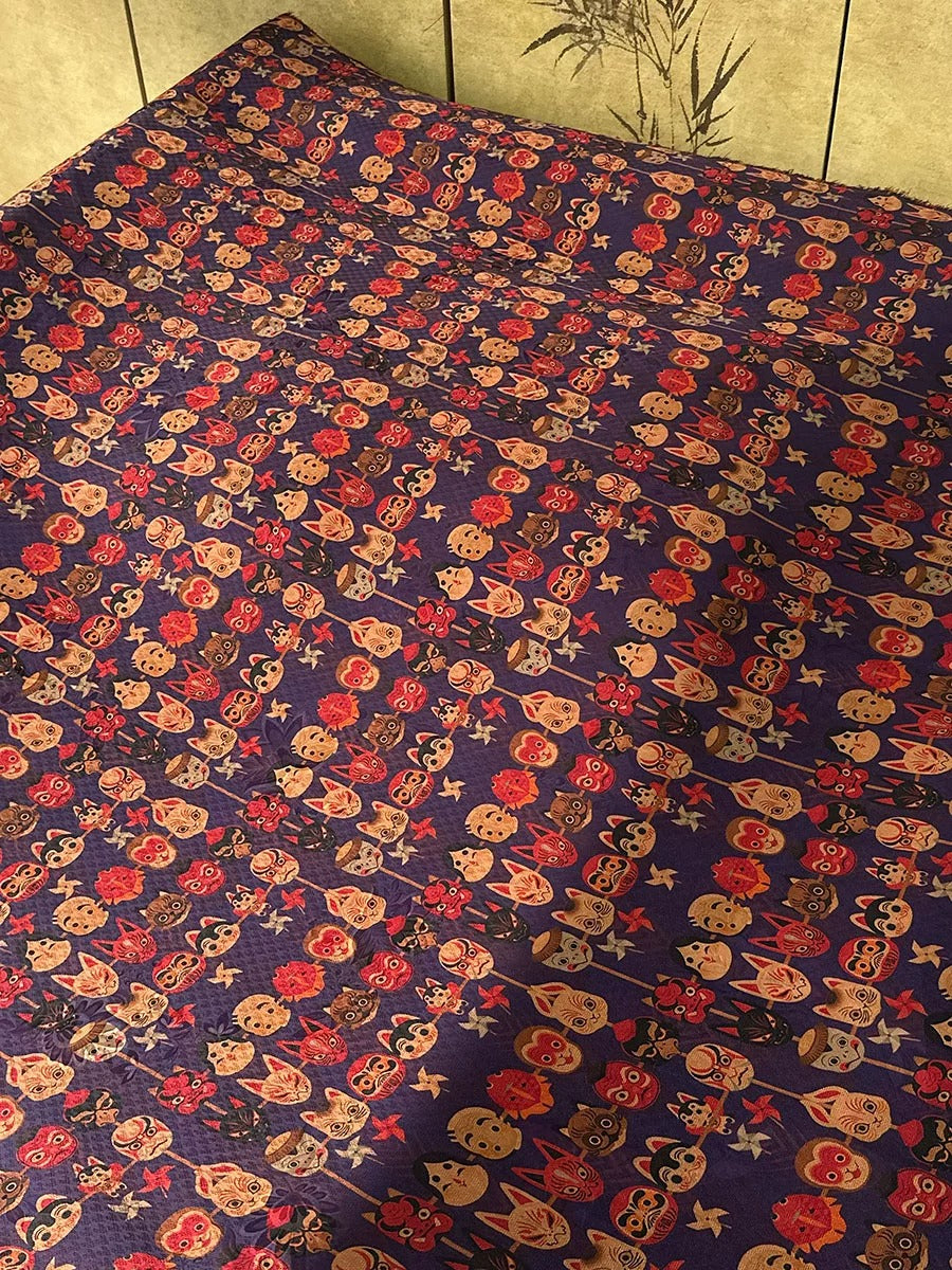 XYFYLP - Plant dyed HongYunSha Silk fabric, Openwork HUALUO, 25 momme 110cm wide by the Yard