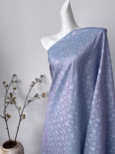 XYLN017 - Leno silk fabric, blue panda, 25 momme 114cm wide by the yard