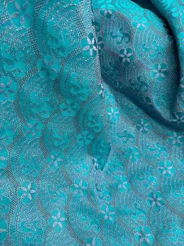 李德喜。四经八纬色织罗XYLN002 - Leno silk fabric, blue, 25 momme 114cm wide by the yard