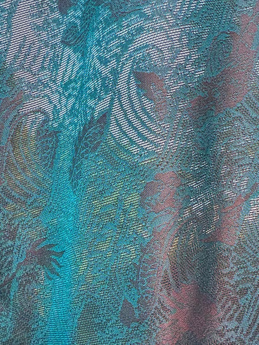 李德喜。四经八纬色织罗XYLN009 - Leno silk fabric, red and blue, 25 momme 114cm wide by the yard