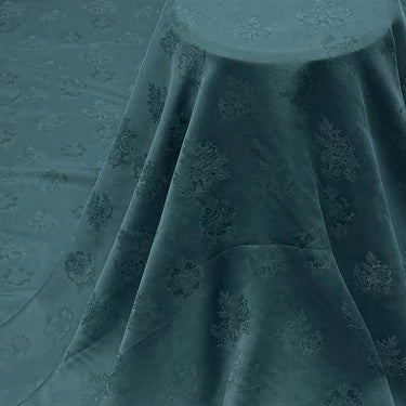 亚丁绿 Mud Silk fabric, Jacquard HUALUO, 25 momme 110cm wide by the Yard