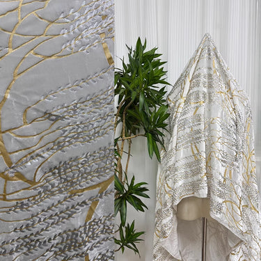 XYYHSR057 - Jacquard Silk Velvet Fabric, 140cm wide by the Yard