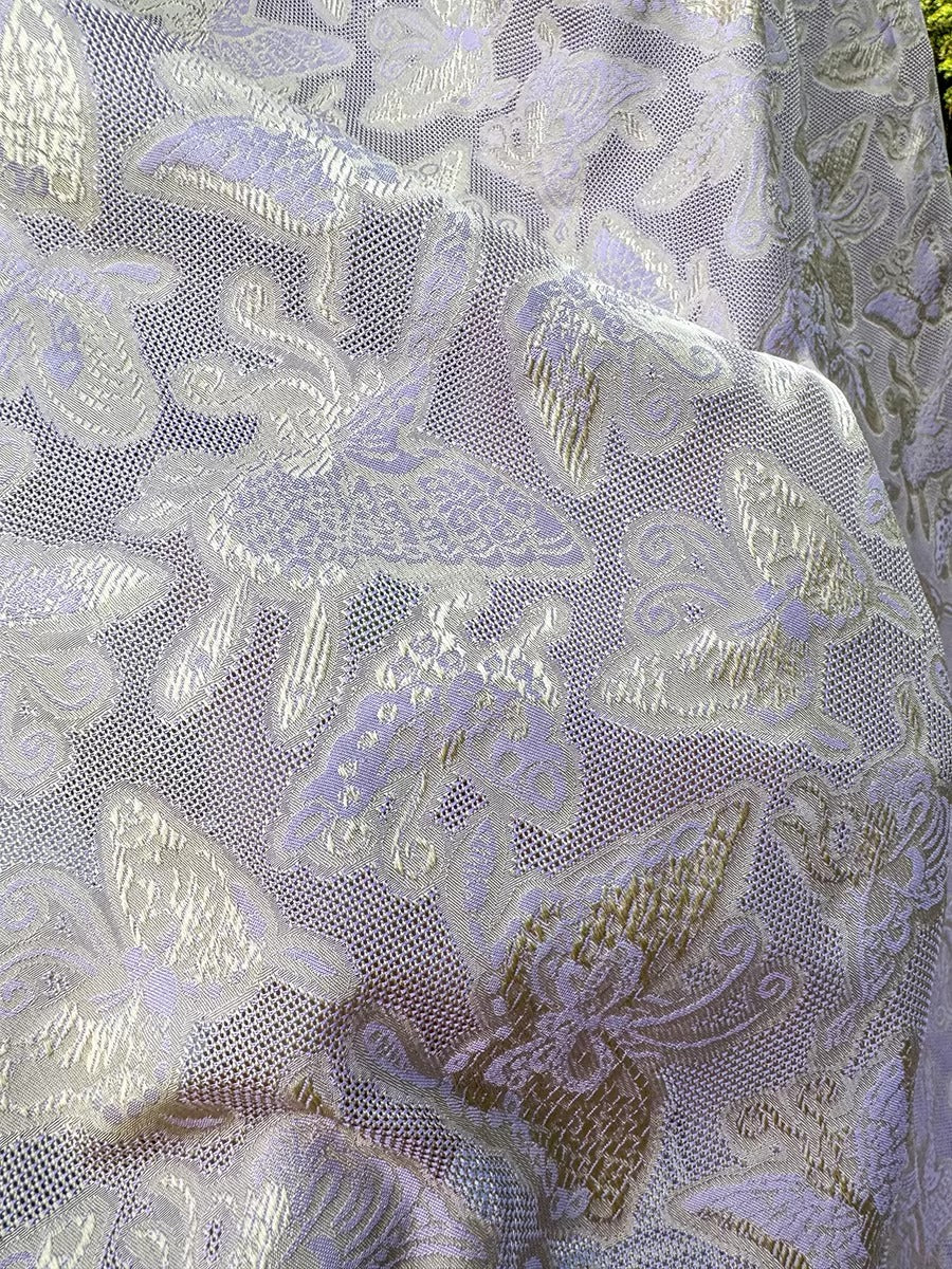 李德喜。四经八纬色织罗 XYLN006 - Leno silk fabric, purple butterfly, 25 momme 114cm wide by the yard