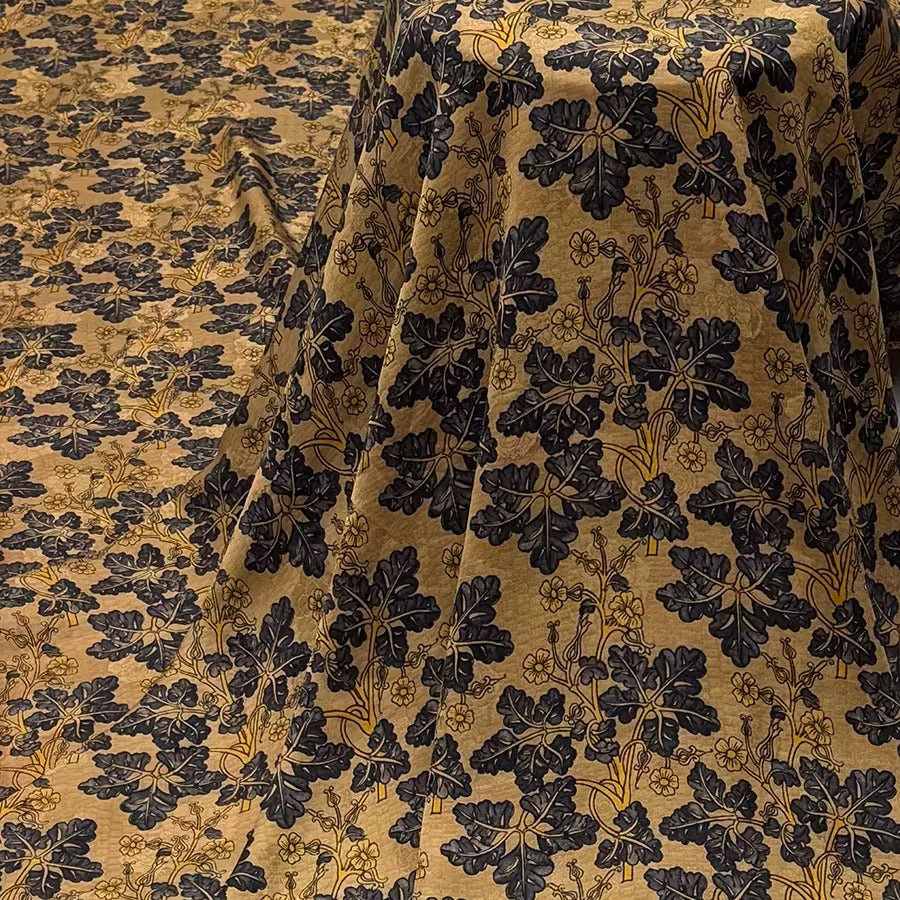 XYHYS 青墨宝花- Jacquard HUALUO Hongyunsha silk fabric, 25 momme openwork texthture, 110cm by e Yard