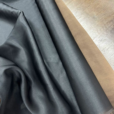 正黑反咖 Mud Silk fabric, Jacquard HUALUO, 26 momme 110cm wide by the Yard