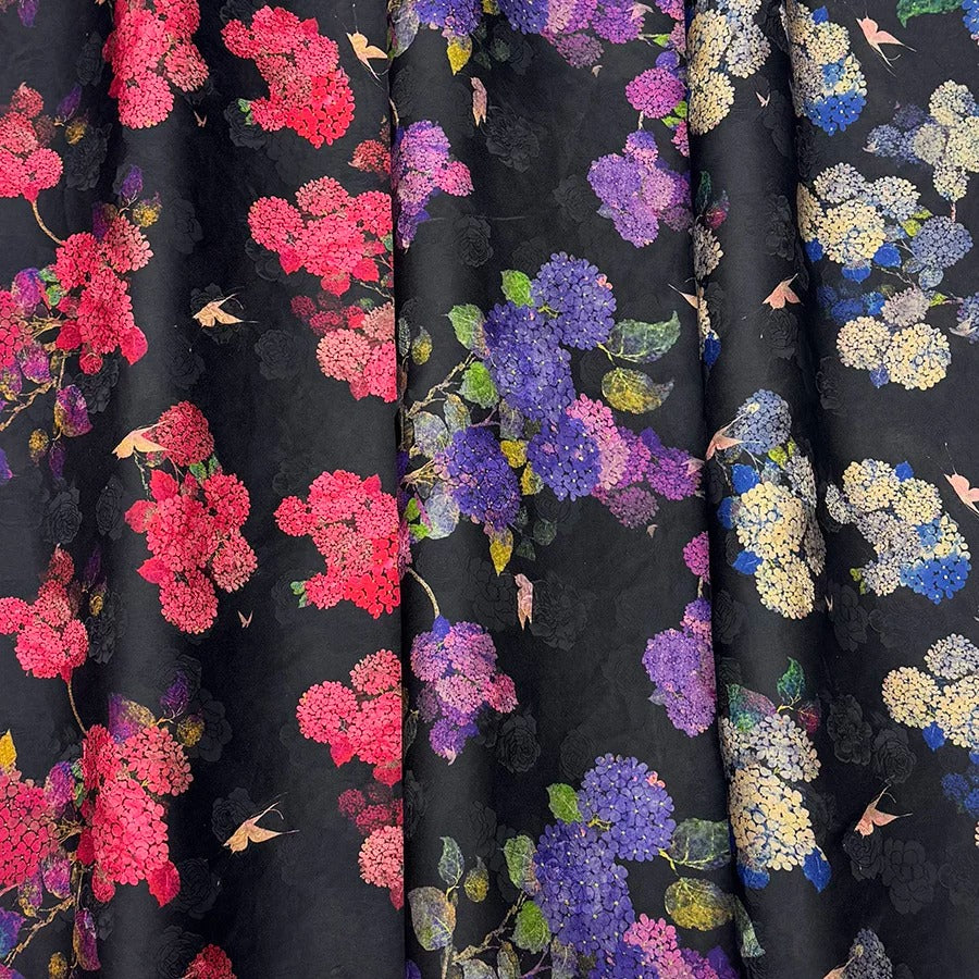 清欢簇 Mud Silk fabric, Jacquard HUALUO, 25 momme 110cm wide by the Yard