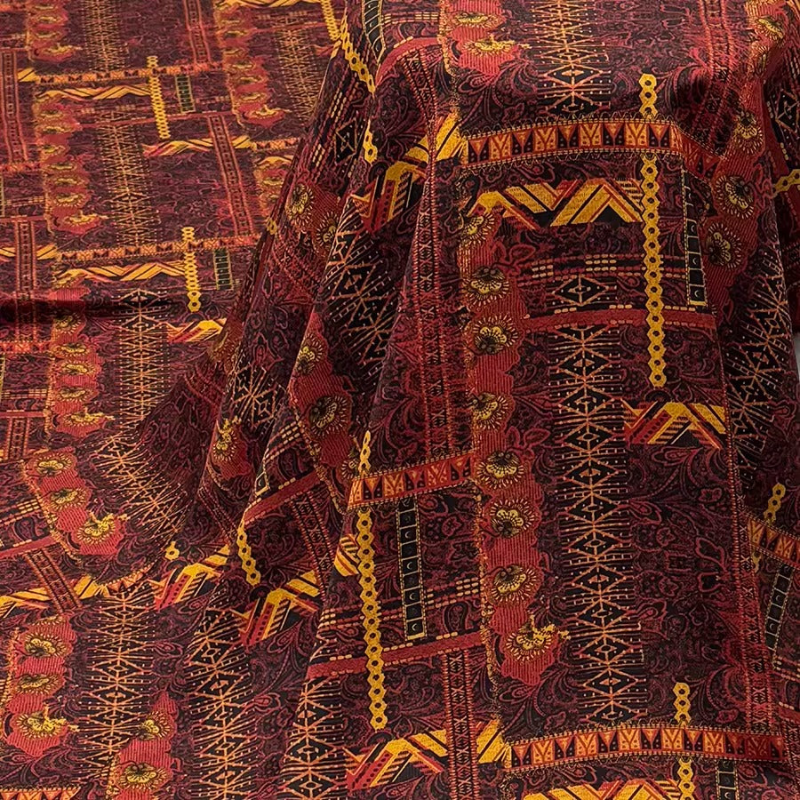 XYHYS 复古格子- Jacquard HUALUO Hongyunsha silk fabric, 25 momme openwork texthture, 110cm by e Yard