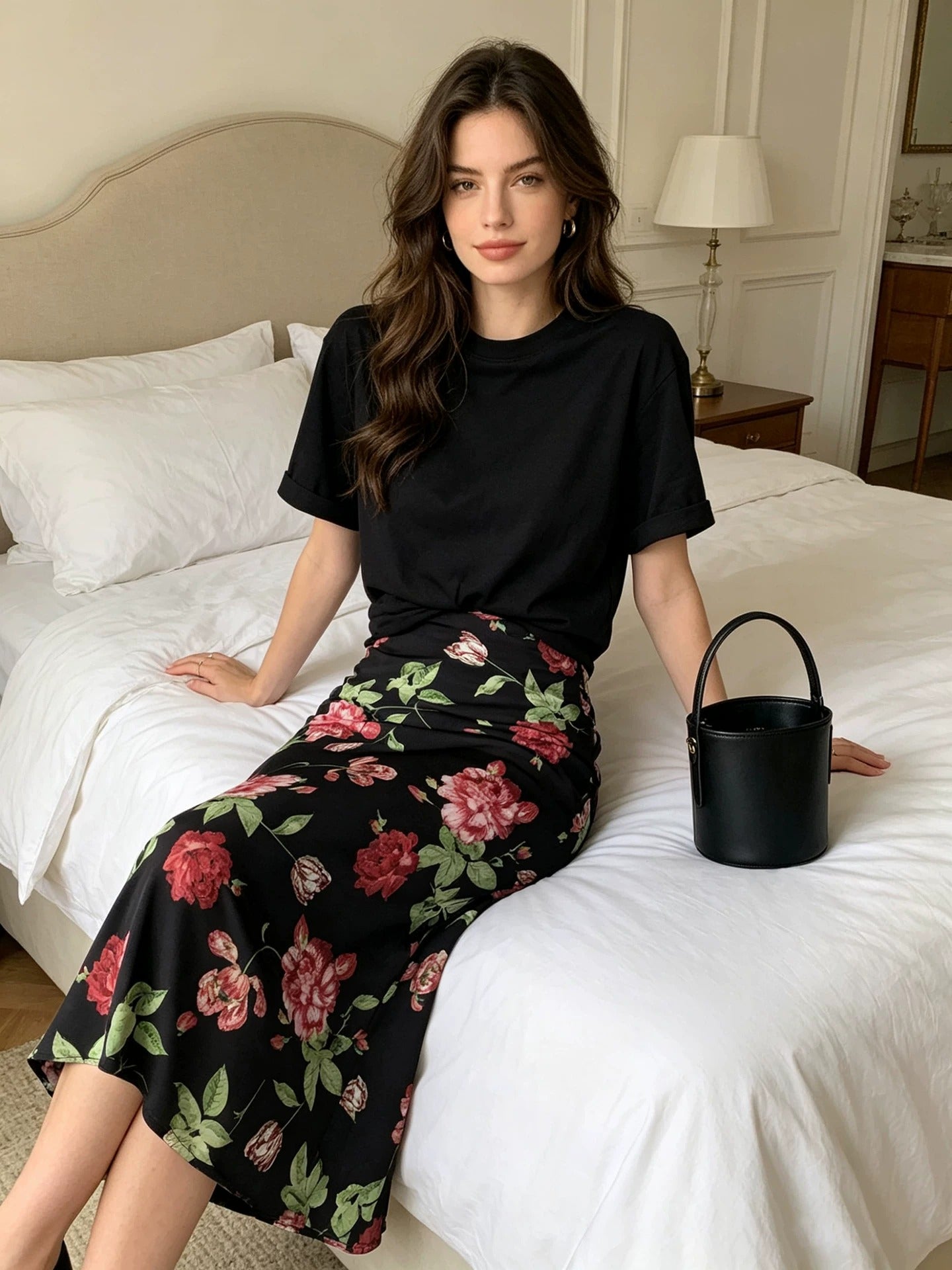 ROSES - 100% Mulberry Silk Skirt