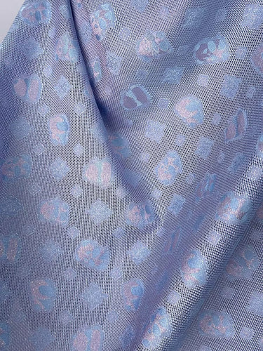 XYLN017 - Leno silk fabric, blue panda, 25 momme 114cm wide by the yard