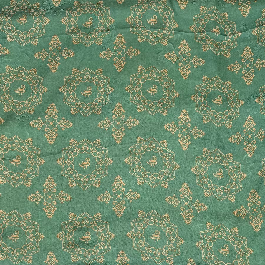 XYHYS 天鹅盘- Jacquard HUALUO Hongyunsha silk fabric, 25 momme openwork texthture, 110cm by e Yard