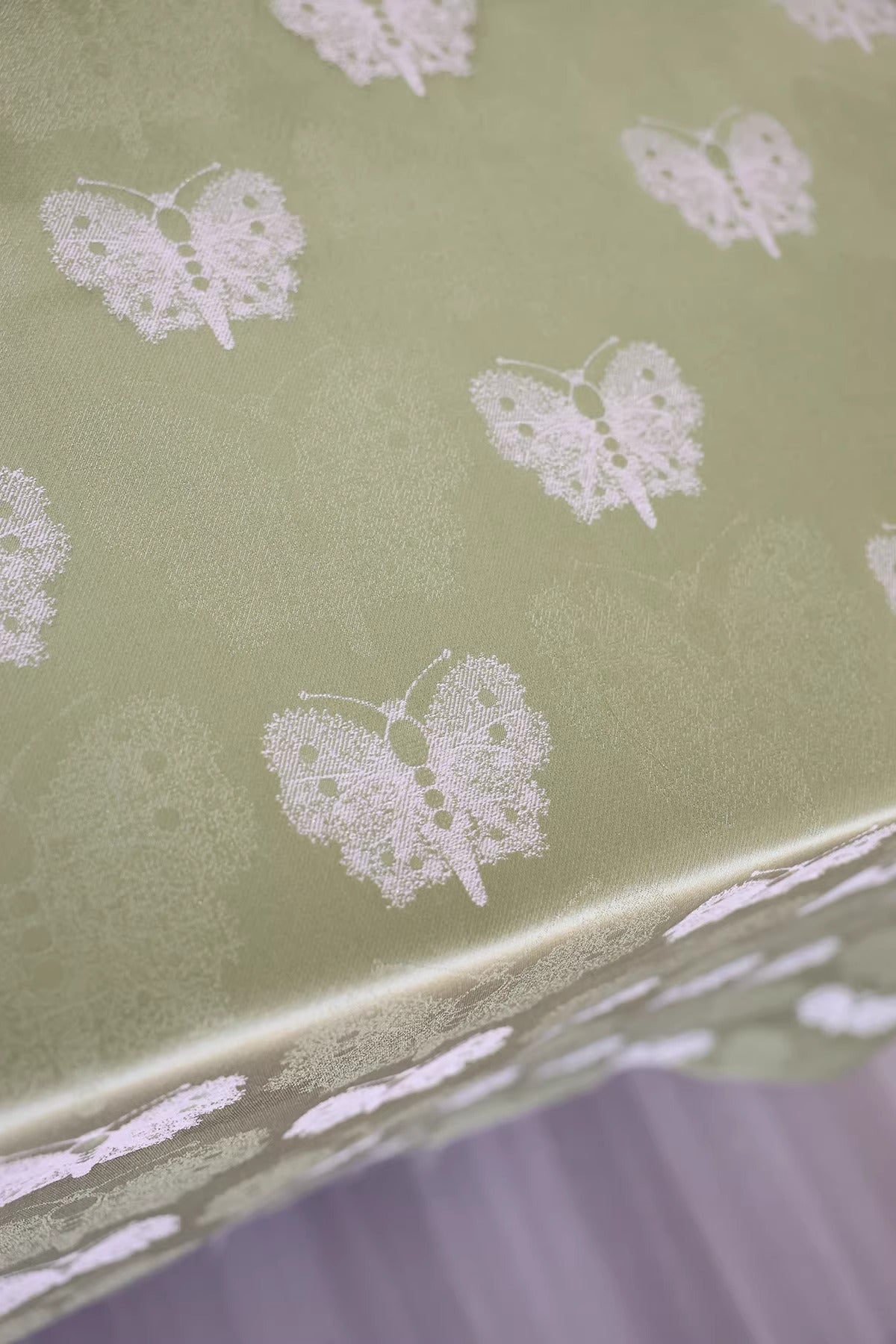 SJKSM003- Jacquard silk wool blend fabric, matcha green 135cm wide by the yard