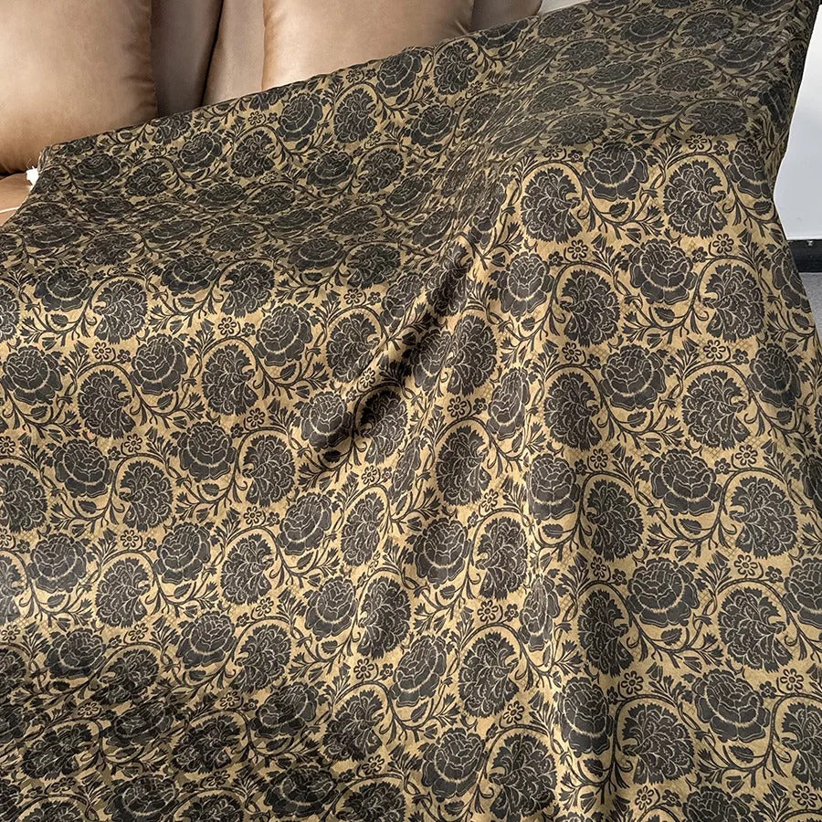 Uma Mud Silk fabric, Jacquard HUALUO, 25 momme 110cm wide by the Yard