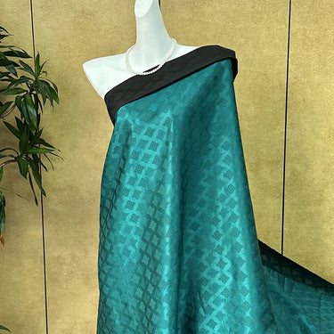蓝 Mud Silk fabric, Jacquard HUALUO, 25 momme 110cm wide by the Yard