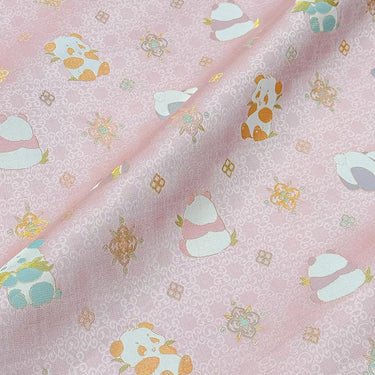 XYLDXSJ 熊猫雅韵纹锦 - Gilt-Thread Song Brocade 织金宋锦, 38 momme 140cm wide by the yard