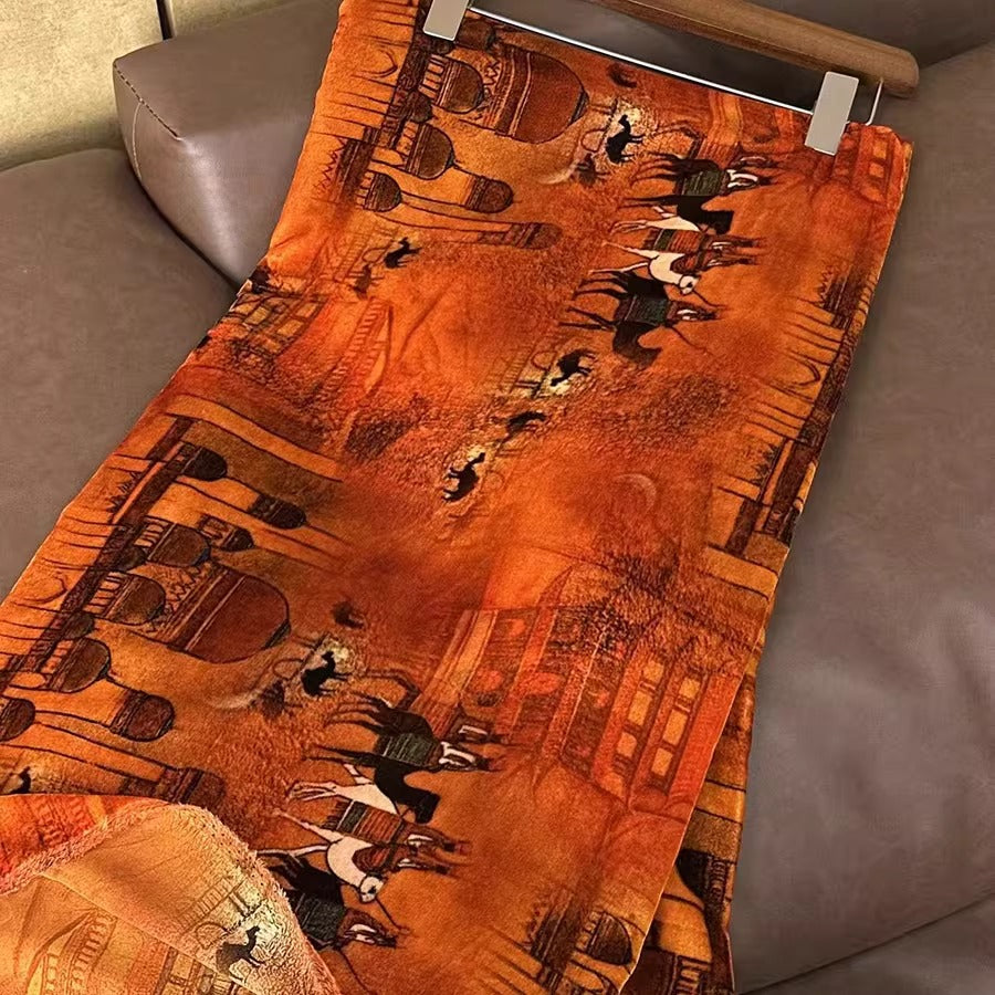 XYYHSR050 - Print Silk Velvet Fabric, 140cm wide by the Yard