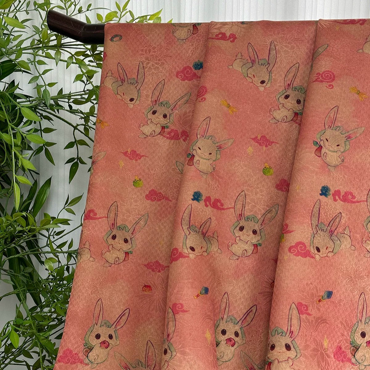 XYSFXT - Plant dyed HongYunSha Silk fabric, Openwork HUALUO, 25 momme 110cm wide by the Yard