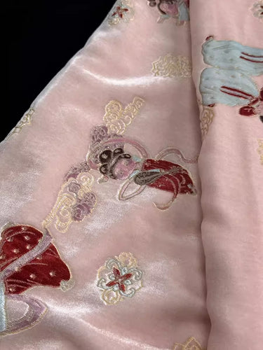 XYYHSR016 - Hot Stamping Metallic Silk Velvet Fabric, 140cm wide by the Yard