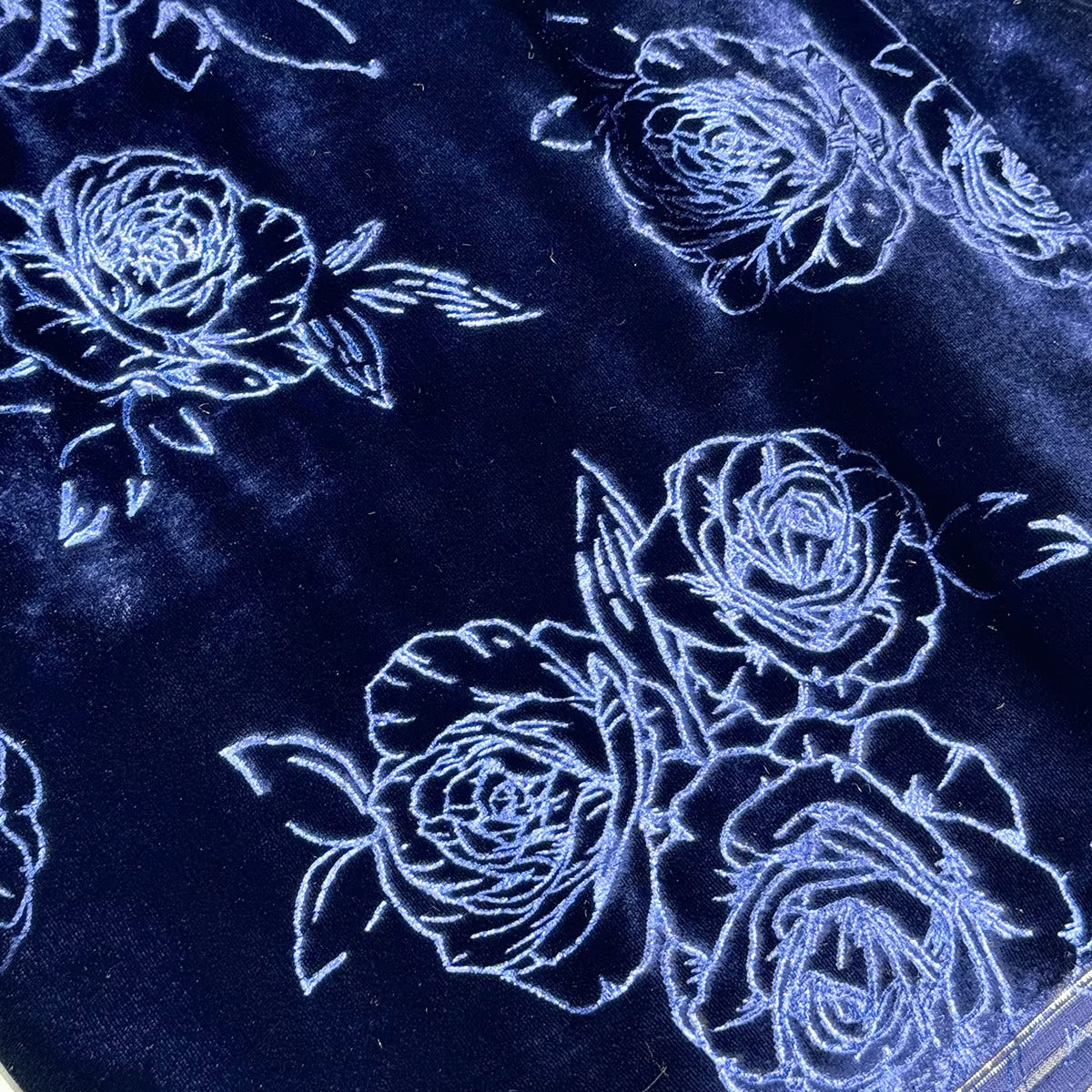 XYYHSR012 - Hot Stamping Metallic Silk Velvet Fabric, 140cm wide by the Yard