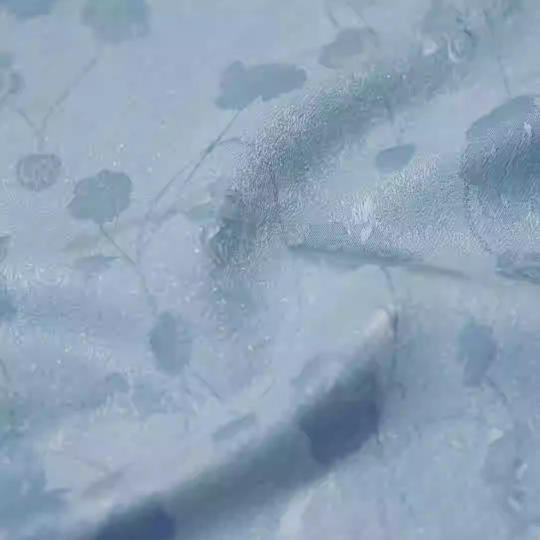 SJKSM018- Jacquard silk wool blend fabric,wathet, 140cm wide by the yard